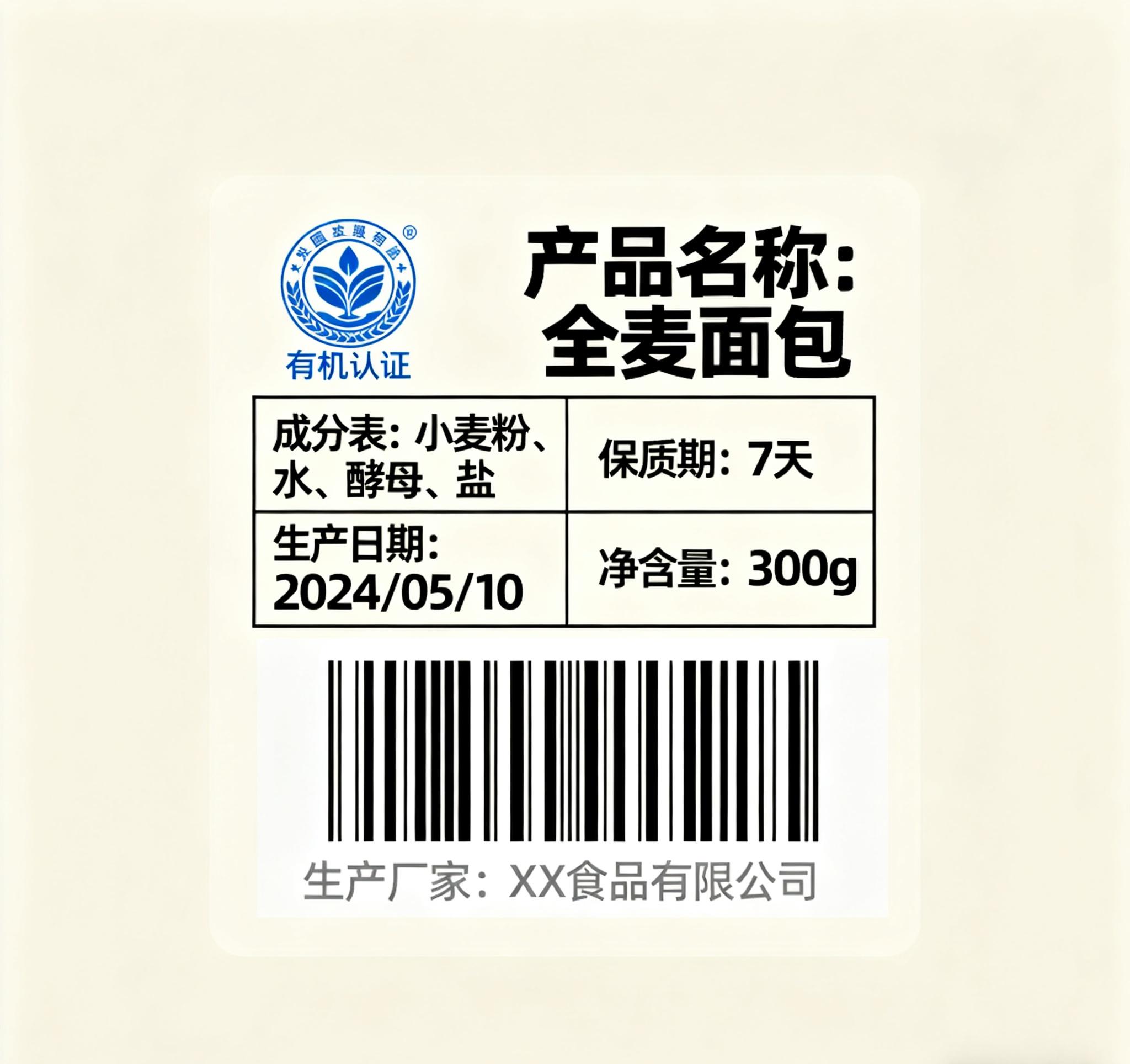 Adhesive label for food product packaging compliance